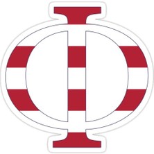 Universal Çizgili Phi  Sticker Araba Oto Arma Duvar Sticker Ev Dekoratif Çıkartma 15 cm