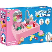 Kayyum Oyuncak Modern Mutfak Çeşmeli Lavabo Set Mutfak Oyuncak Set