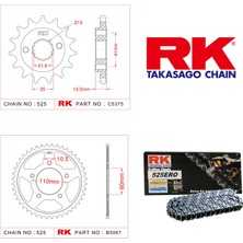 RK Honda VT 600 SHADOW Rk Zincir Dişli Set 525 ERO O-Ring 16/44T (1989-2007)