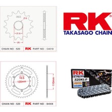 RK Yamaha Mt-25 Rk Zincir Dişli Set 520 Klo O-Ring 14/43T(2015-2016)