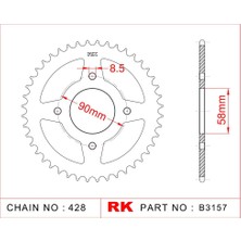 RK Suzuki GSX 125 R Rk Çelik Arka Dişli B3157-45 (2017-2020)