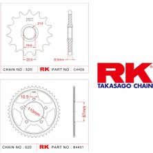 RK Suzuki Dl 250 V-Strom Rk Ön Arka Dişli 520 -14/47T(2017-2020)