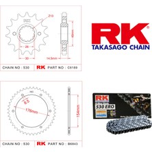 RK Honda Vfr 800 Rk Zincir Dişli Set 530 Ero O-Ring 16/43T(2002-2013)