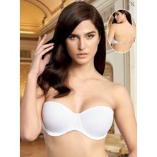 Nurteks Kadın Tek Sırt Straplez Sütyen 1502 Şık Tasarım ile Gün Boyu Destek Sağlar