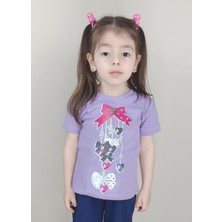 Bluence Kız Çocuk Pamuklu Lila T-Shirt