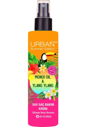 URBAN Care Summer-Monoi Yağı&Ylang Ylang Güneş Koruyucu Sıvı Saç Bakım Kremi-Vegan-200ML