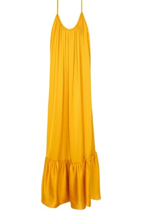BLUECAT Sarı Ip Askılı Maxi Boy Elbise EL4455
