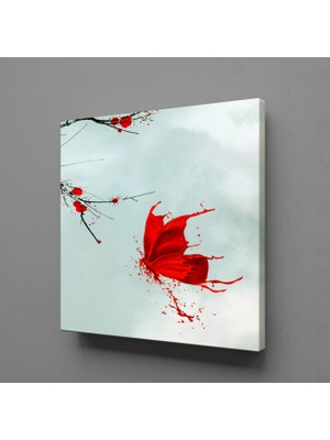 Technopa Kırmızıya Boyanmış Kelebek 40X40CM