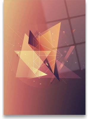 Glass Art Concept Soyut Geometrik Şekiller Cam Tablo