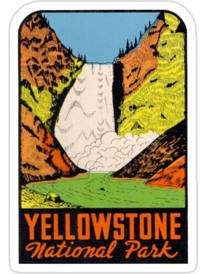 Universal Yellowstone Milli Parkı Şelale Vintage Seyahat  Sticker Araba Oto Arma Duvar Sticker