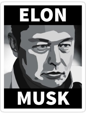 Universal Elon Musk Sticker Araba Oto Arma Duvar Sticker Ev Dekoratif Çıkartma 15 Cm