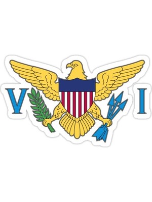 Universal Usvı Bayrak Logosu Renk - Abd Virjin Adaları Sticker Araba Oto Arma Duvar Sticker