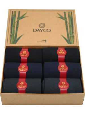 Dayco Premium 6'lı (2 Siyah, 2 Lacivert, 2 Füme) Bambu Çorap