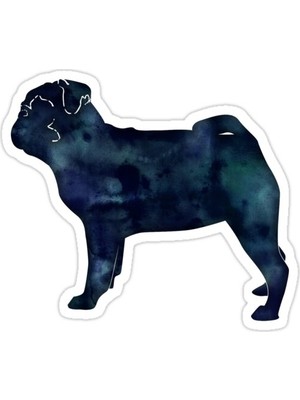 Universal Pug Oyuncak Cins Köpek Siyah Suluboya Siluet Sticker Araba Oto Arma Duvar Sticker