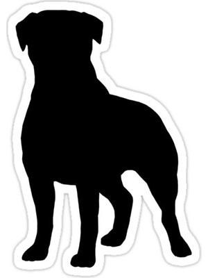 Universal Rottweiler Siluet Sticker Araba Oto Arma Duvar Sticker Ev Dekoratif Çıkartma 15 Cm