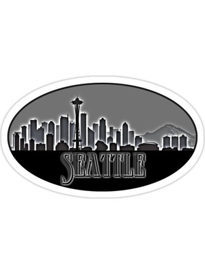 Universal Seattle Manzarası Sticker Araba Oto Arma Duvar Sticker Ev Dekoratif Çıkartma 15 Cm