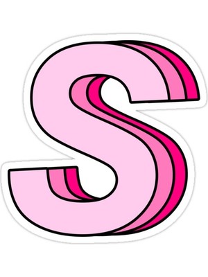 Universal Pembe S Sticker Araba Oto Arma Duvar Sticker Ev Dekoratif Çıkartma 15 Cm