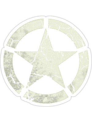 Universal Vintage Görünüm Abd Ordusu Beyaz Yıldız Amblemi Sticker Araba Oto Arma Duvar Sticker