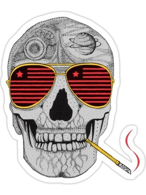 Universal Gonzo Kafatası Sticker Araba Oto Arma Duvar Sticker Ev Dekoratif Çıkartma 15 Cm