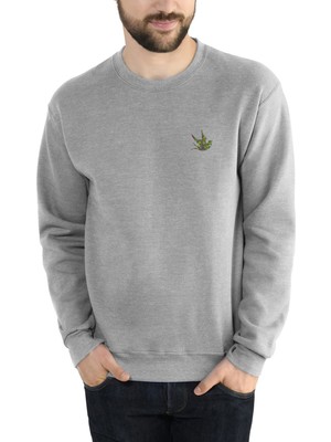 Qivi Kiss Floral Ornament Computer Icons Retro Baskılı Gri Erkek Örme Sweatshirt Uzun Kol