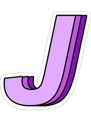 Universal Mor J Sticker Araba Oto Arma Duvar Sticker Ev Dekoratif Çıkartma 15 Cm