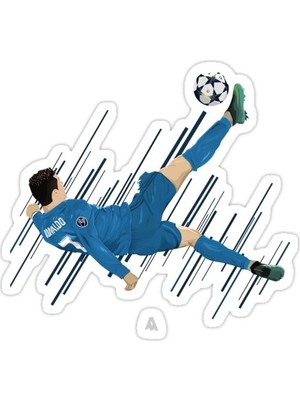 Universal Cristiano Ronaldo'nun Ikonik Bisiklet Tekme Sticker Araba Oto Arma Duvar Sticker
