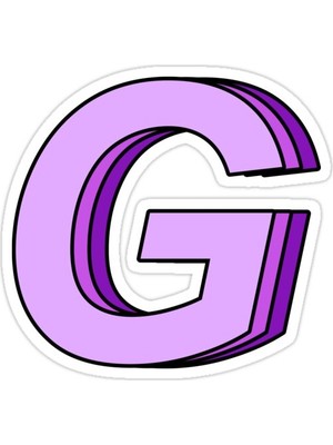 Universal Mor G Sticker Araba Oto Arma Duvar Sticker Ev Dekoratif Çıkartma 15 Cm