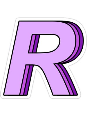 Universal Mor R Sticker Araba Oto Arma Duvar Sticker Ev Dekoratif Çıkartma 15 Cm