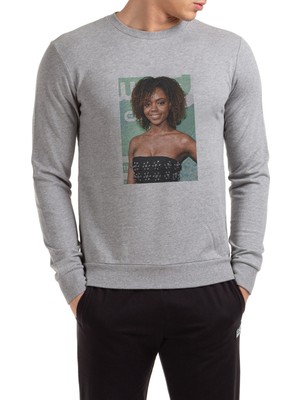Qivi Riverdale Josie Mccoy Ashleigh Murray Josie Baskılı Gri Erkek Örme Sweatshirt Uzun Kol