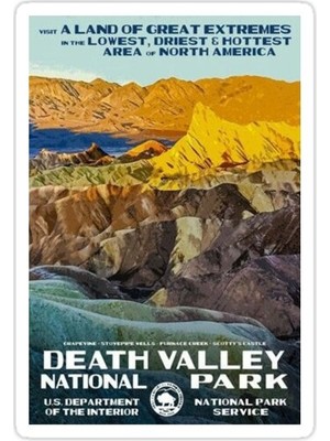 Universal Death Valley Ulusal Parkı Hizmeti Bağbozumu Seyahat  Sticker Araba Oto Arma Duvar Sticker