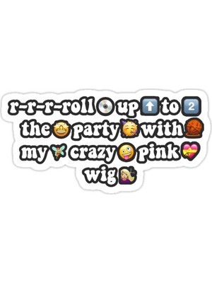 Universal Çılgın Pembe Peruğumla Partiye Rrr-Roll Up Sticker Araba Oto Arma Duvar Sticker
