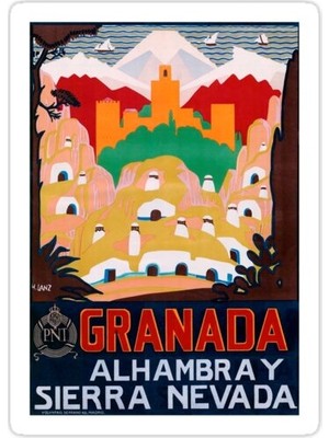 Universal Vintage Ispanya Granada Nevada Seyahat 1940'Ların Sticker Araba Oto Arma Duvar Sticker