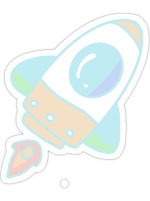 Universal Pastel Rocketship Sticker Araba Oto Arma Duvar Sticker Ev Dekoratif Çıkartma 15 Cm
