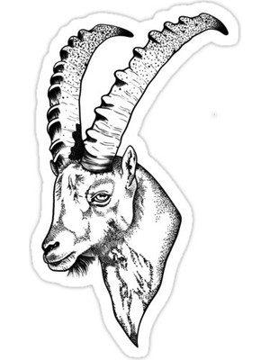 Universal Ziegenbock. nokta Çalışması - Anahat Sticker Araba Oto Arma Duvar Sticker Ev Dekoratif Çıkartma