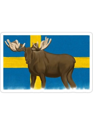 Universal Isveç Geyiği Sticker Araba Oto Arma Duvar Sticker Ev Dekoratif Çıkartma 15 Cm
