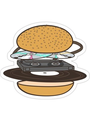 Universal Burger Sticker Araba Oto Arma Duvar Sticker Ev Dekoratif Çıkartma 15 Cm