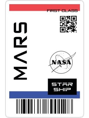 Universal Best Seller - Mars'a Yıldız Gemisi Bileti Sticker Araba Oto Arma Duvar Sticker