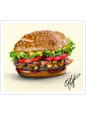 Universal Burger Sticker Araba Oto Arma Duvar Sticker Ev Dekoratif Çıkartma 15 Cm