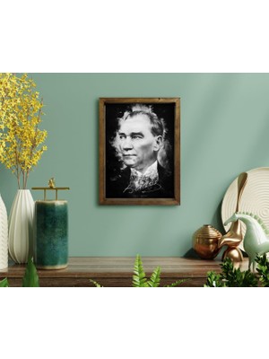 Bk Gift Atatürk Tasarımlı Doğal Masif Ahşap Çerçeveli Tablo14