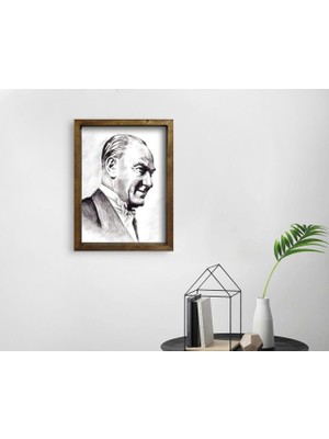 Bk Gift Atatürk Tasarımlı Doğal Masif Ahşap Çerçeveli Tablo-20