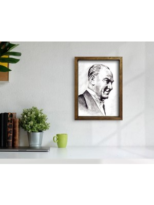 Bk Gift Atatürk Tasarımlı Doğal Masif Ahşap Çerçeveli Tablo-20