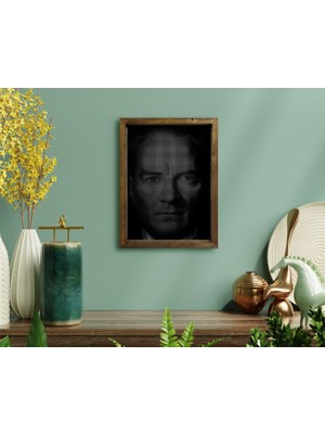 Bk Gift Atatürk Tasarımlı Doğal Masif Ahşap Çerçeveli Tablo-6