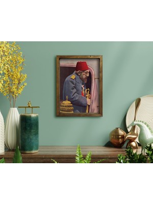 Bk Gift Sultan Iı Abdülhamid Han Tasarımlı Doğal Masif Ahşap Çerçeveli Tablo-4