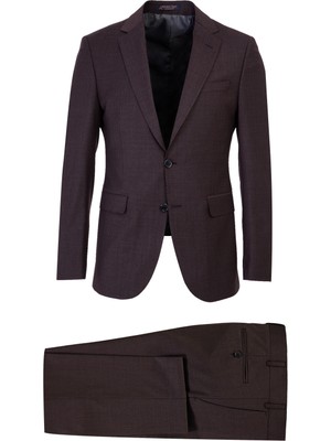 Kiğılı 7 Drop Slim Fit Dar Kesim Yünlü Kuşgözü Takım Elbise