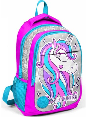 Coral High USB Bağlantılı Sırt Çantası Unicorn Desenli 2 Bölmeli Konforlu Tasarım