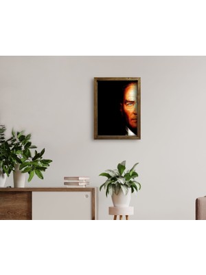 Bk Gift Atatürk Tasarımlı Doğal Masif Ahşap Çerçeveli Tablo 45X65CM-18