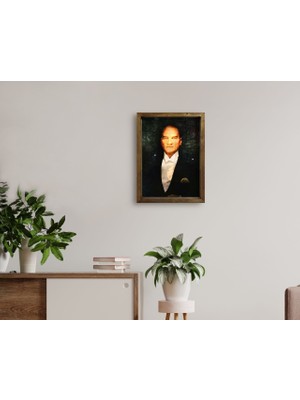 Bk Gift Atatürk Tasarımlı Doğal Masif Ahşap Çerçeveli Tablo 45X65CM-1