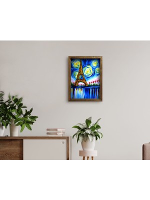 Bk Gift Paris Tasarımlı Doğal Masif Ahşap Çerçeveli Tablo 45X65CM-2