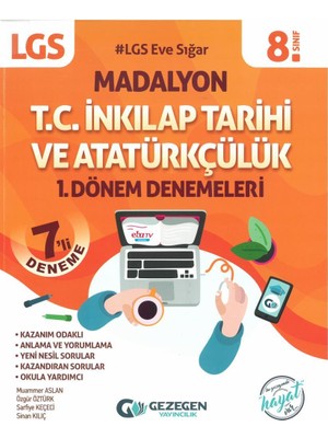 Gezegen Yayıncılık 8.Sınıf Madalyon 1. Dönem T.C. Inkılap Tarihi 7li Deneme Evdekal
