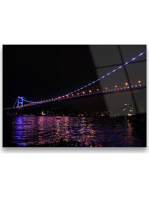 Glass Art Concept Istanbul Boğaz Köprüsü Cam Tablo
